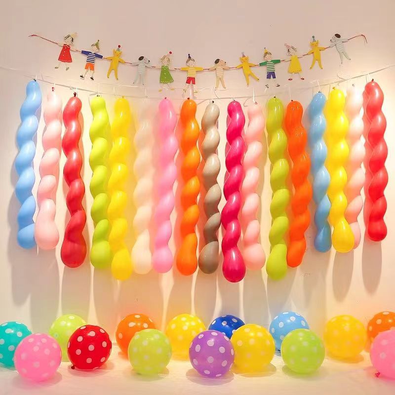 Colorful Spiral Latex Balloons, 100 Count Party Pack