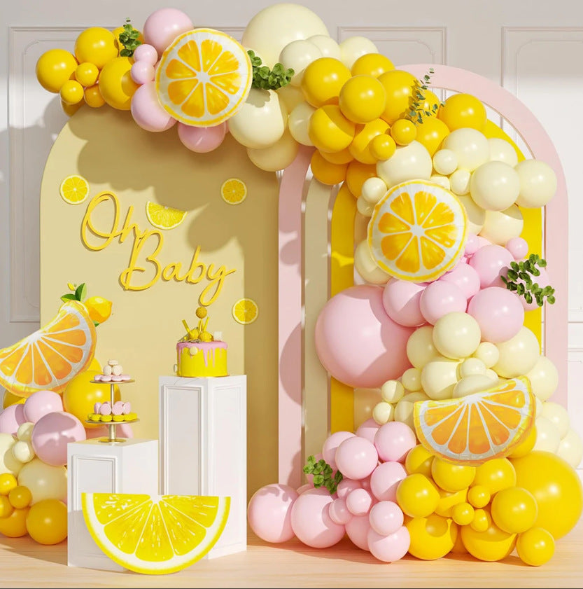 Lemon Theme Balloon Garland Kit for Birthday Parties
