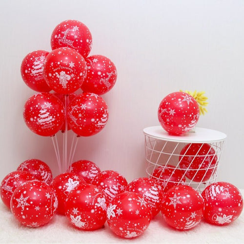 12-Inch Clear Latex Balloons with Red Confetti for Christmas