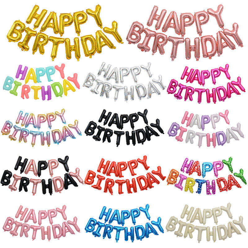 Multicolor Happy Birthday Foil Letter Balloon Set