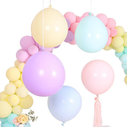 10-Inch Macaron Latex Balloons, 100-Count Assorted Set