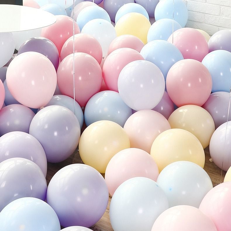 10-Inch Macaron Latex Balloons, 100-Count Assorted Set