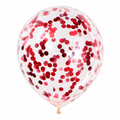 12-Inch Clear Latex Balloons with Red Confetti for Christmas